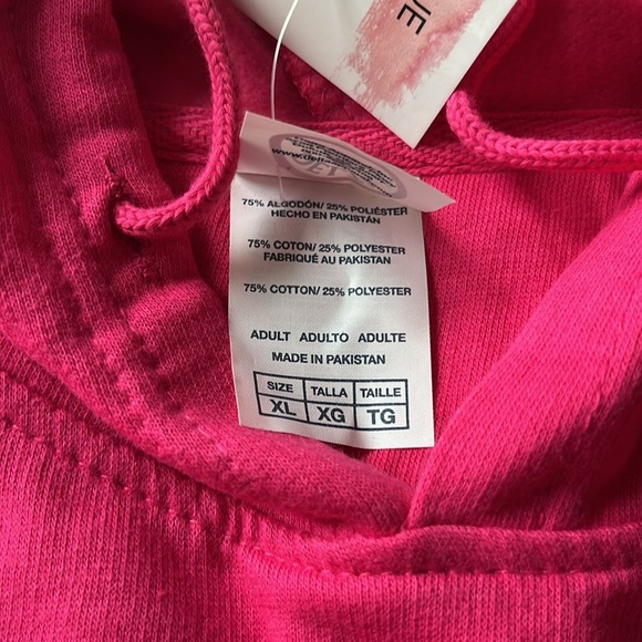 NWOT Women’s Hoodie Sweatshirt Sun-kissed Kangaroo Pocket Pink Size XL - Picture 4 of 7